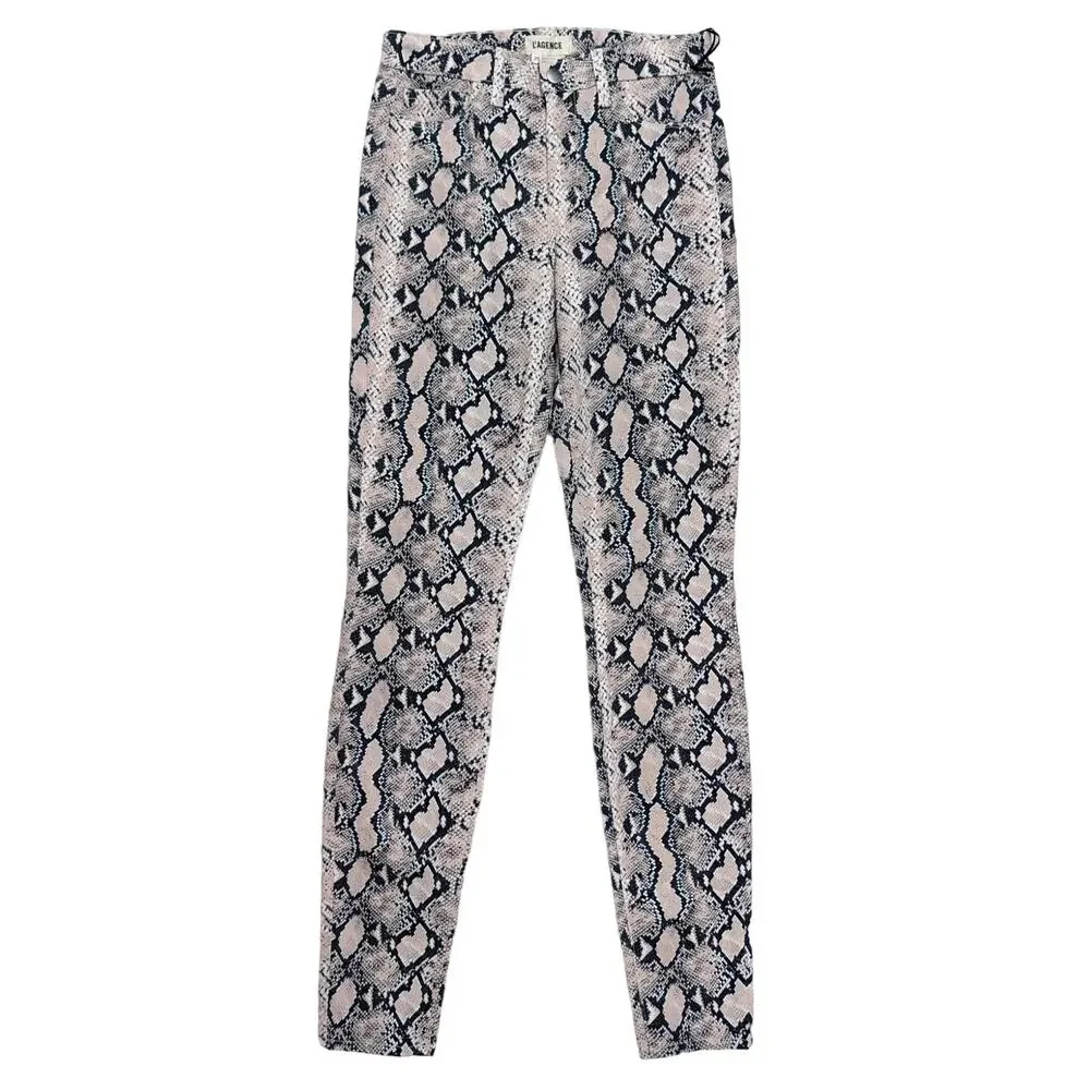 L’AGENCE Marguerite Pink Python Print High Rise Skinny Jeans 25 NWT